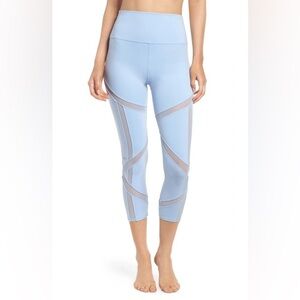 ALO YOGA Sky Blue Mesh Cut Out Leggings Small